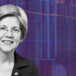 A picture of Elizabeth Warren on a purple background