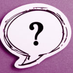 Question mark speech bubble isolated on purple background