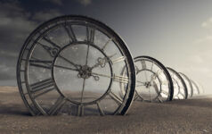 clocks in sand