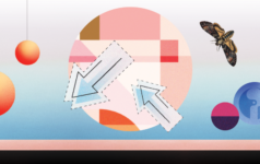 Arrows and spheres abstract illustration