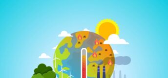 Illustration of the concept of global warming and climate change.