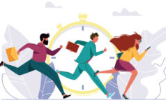 People running stopwatch