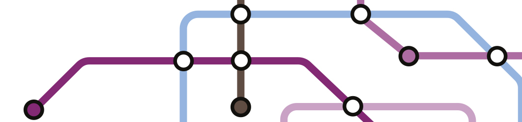 Tube map banner for the Future 40 page 2025
