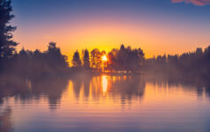 Summer night sunset from Sotkamo, Finland.