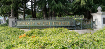 University of California sign outside the UC Berkeley campus, California, USA, June 5, 2023. The University of California, Berkeley is a public land-grant research university.