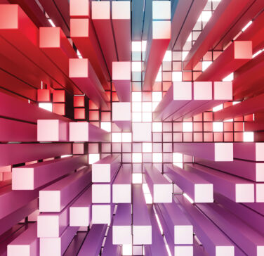Theme image for the Global Investor 150 ranking, with red and purple square columns