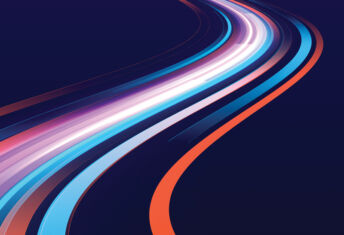 Curving lines of light like the trails of cars