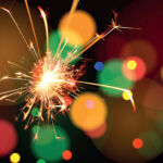 Sparklers with bokeh effect