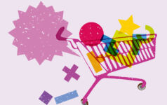 Consumer report theme image of a pink shopping trolley cart