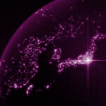 Earth viewed from space at night - PEI colours