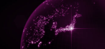 Earth viewed from space at night - PEI colours