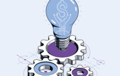 Private Wealth Report Theme image for PEI Private Wealth 2025, with a lightbulb hovering over some interlocking cogs