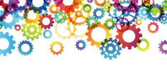 Interlocking cogs of all colours