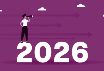 What we’ll have our eyes on in 2026 Woman looking ahead to 2026 with binoculars