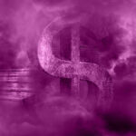 smoking dollar sign at bottom of stairs