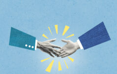 BNP Paribas: LP-GP relations enter a new paradigm Illustration of two businesspeople shaking hands
