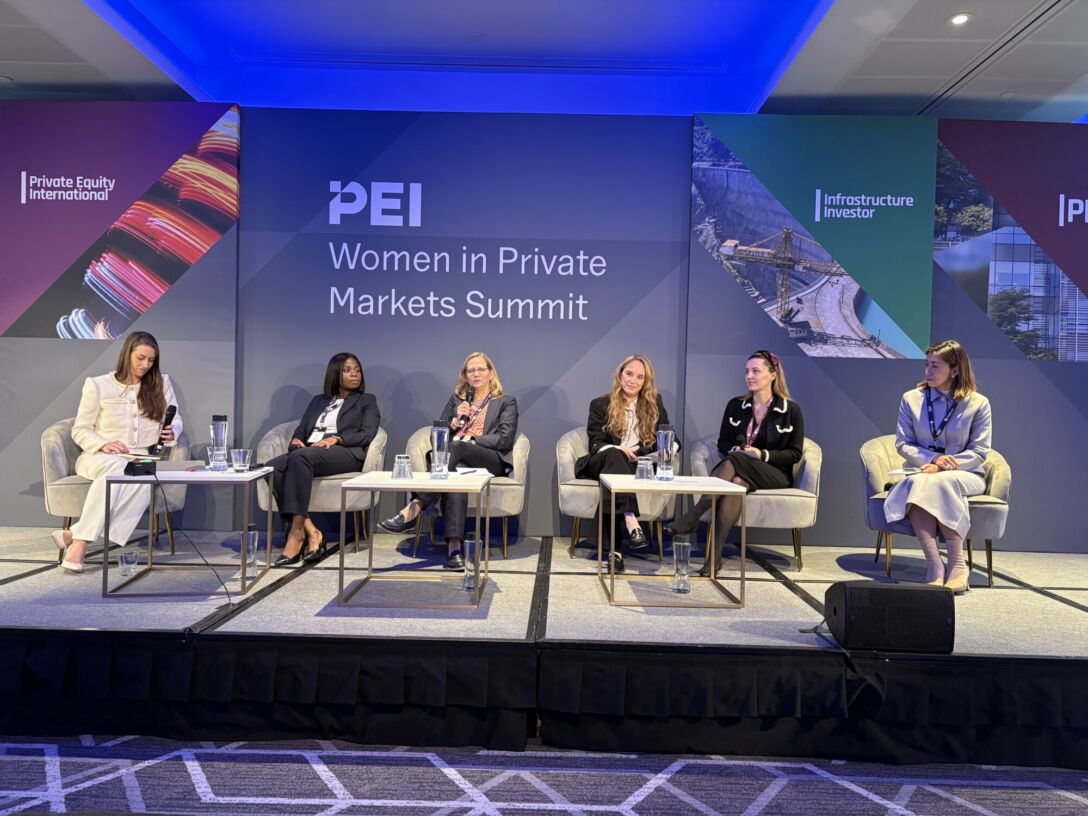 Women in Private Markets Panellists on stage at PEI Group's Women in Private Markets Summit 2025