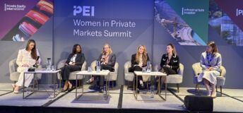 Panellists on stage at PEI Group's Women in Private Markets Summit 2025
