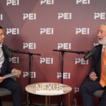 Bain's Hugh MacArthur with PEI's Adam Le at Nexus 2026