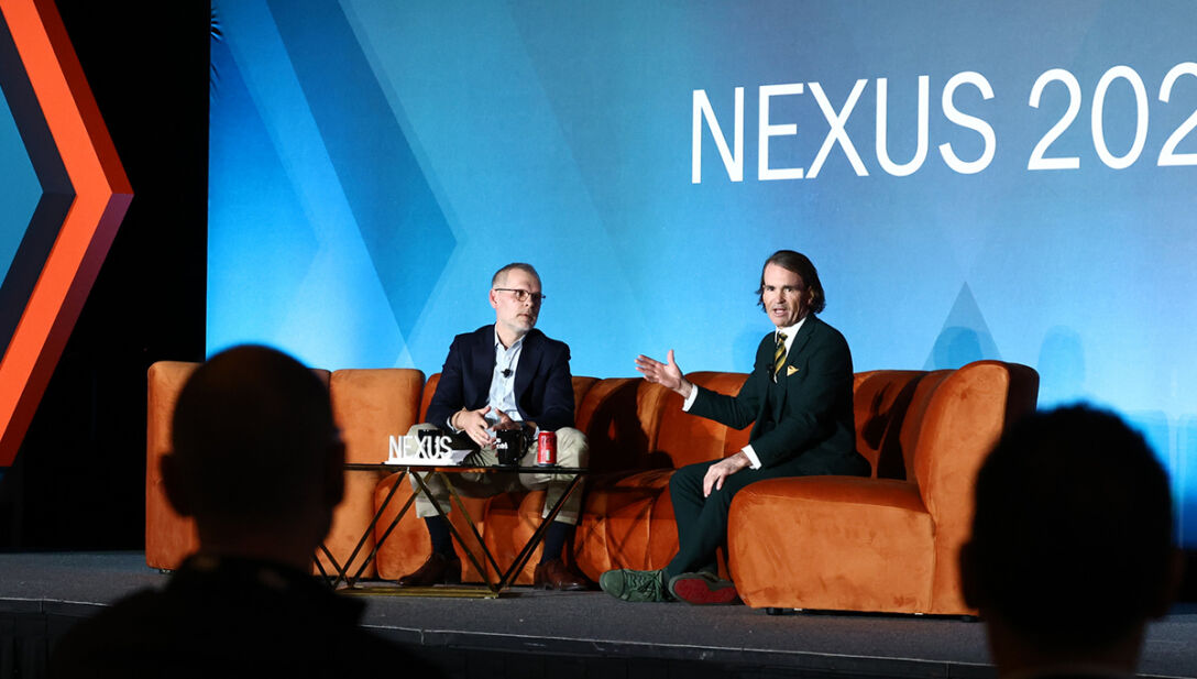 Nexus PB Hellman & Friedman's Patrick Healy with PEI's Philip Borel