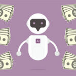 AI bot being funded by hands holding $$$