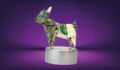 Origami dog made from US notes