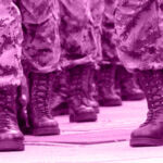 Picture of soldiers' boots in PEI colours
