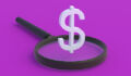 Side Letter: So-fees-tication Dollar sign hovers over a magnifying glass
