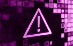 Warning symbol in electronic format in PEI purple