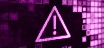 Warning symbol in electronic format in PEI purple
