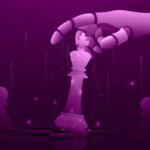 Robotic hand moving a King chess piece