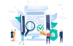 An illustration of people looking at a large checklist