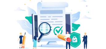 An illustration of people looking at a large checklist