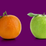 Ex-APG PE veteran on how pensions can better assess performance orange and an apple against a purple background