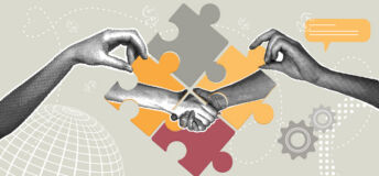 Illustration of hands shaking.