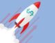 rocket ship with dollar sign on it
